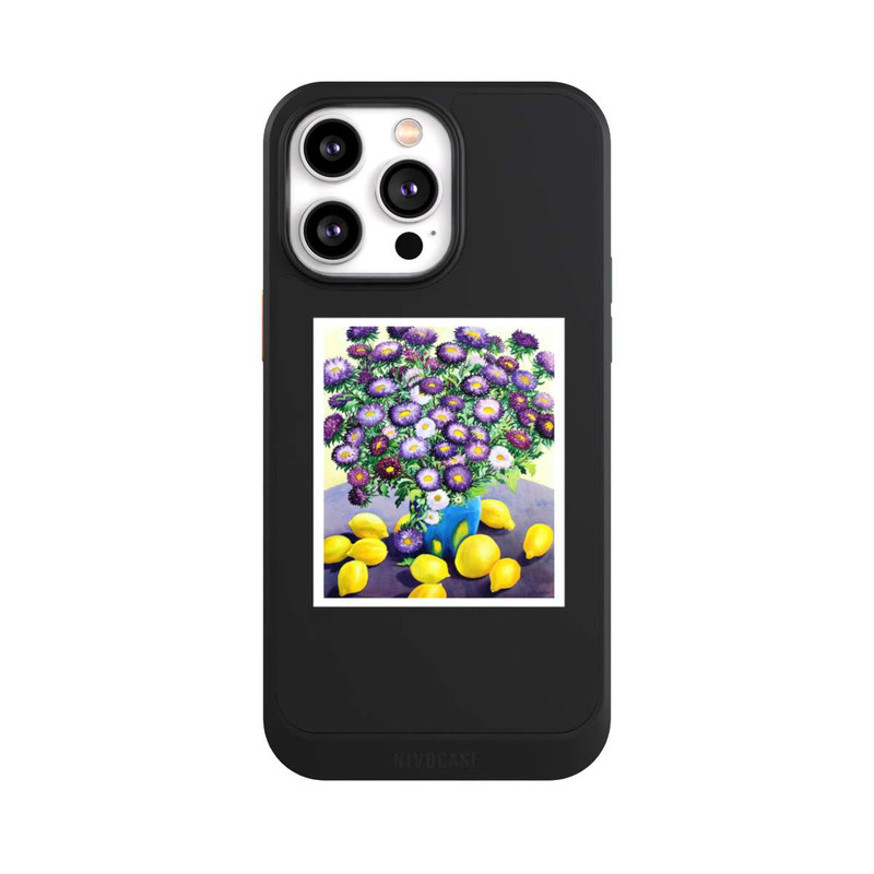 iPhone 14 Pro Max NIVOcore Purple Asters and Lemons by Christopher Ryland