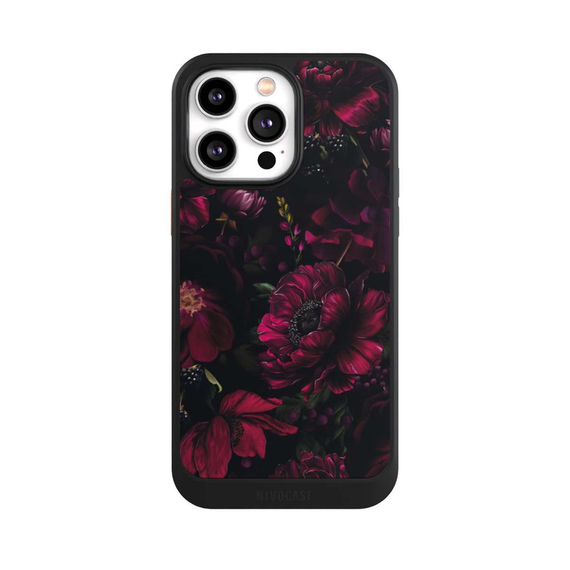 iPhone 14 Pro Max NIVOcore Dunkle Rote Blumen Liebe