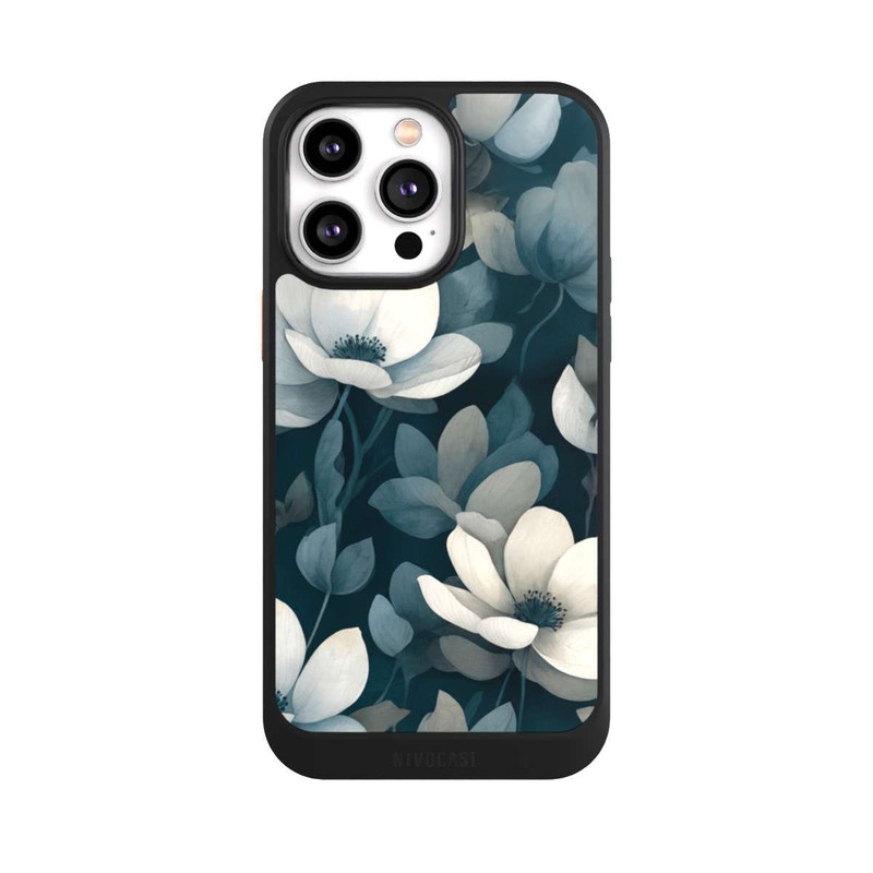 iPhone 14 Pro Max NIVOcore Negative Flower Petrol White with AI
