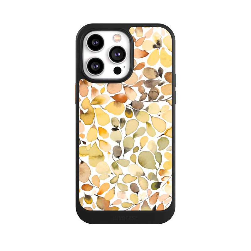 iPhone 14 Pro Max NIVOcore Eukalyptus Aquarellblätter Braun Herbst