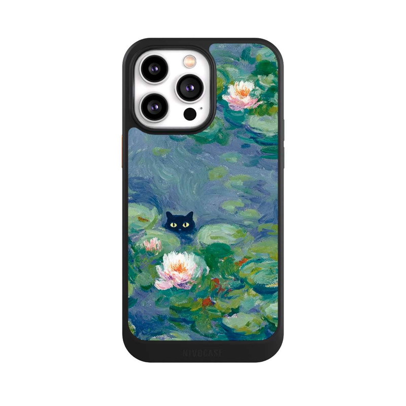 iPhone 14 Pro Max NIVOcore Katze im Teich Monet Gemälde Impressionismus