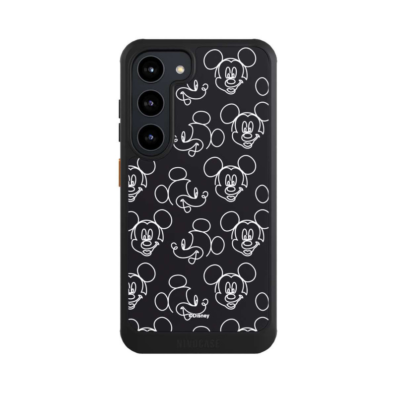 Galaxy S23 NIVOcore Disney Mickey Faces Black Line Art Pattern