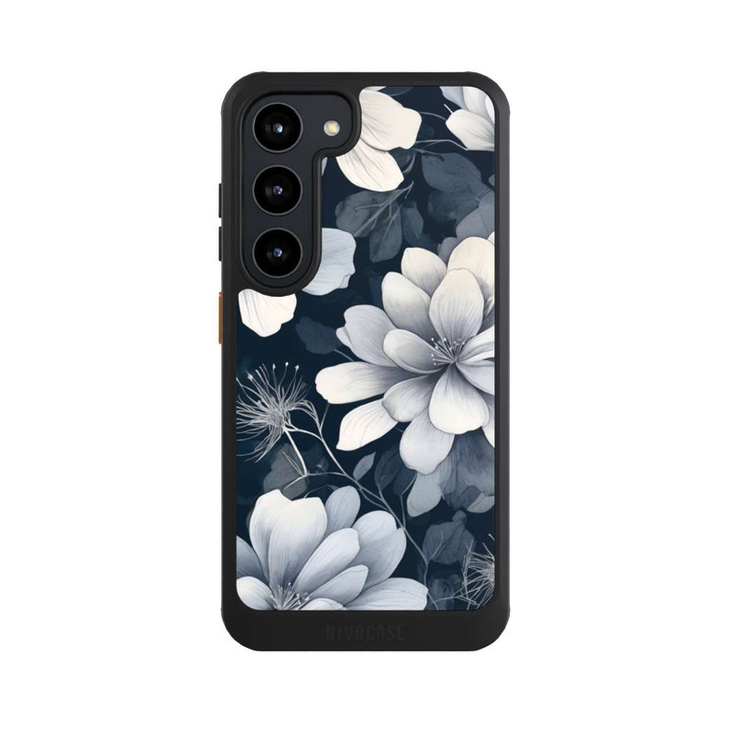 Galaxy S23 NIVOcore Negative Flower Blue White with AI