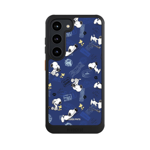 Samsung Galaxy S23 NIVOcore Peanuts Travel Stamps Pattern Blue