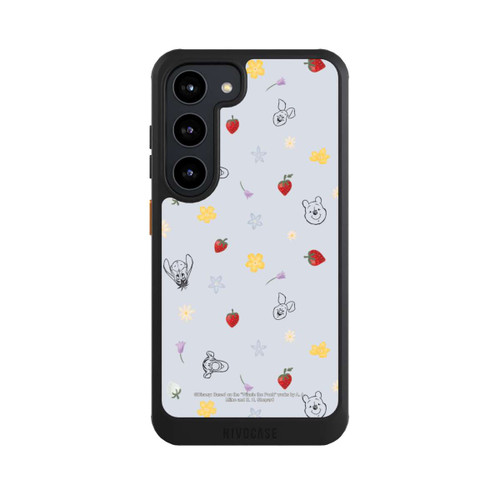 Samsung Galaxy S23 NIVOcore Winnie Puuh und Freunde Erdbeer Muster Blau
