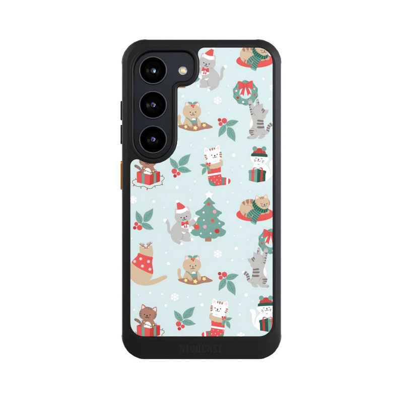 Galaxy S23 NIVOcore festliche Katzen im Winterwunderland