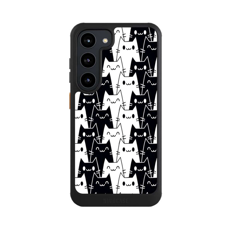 Galaxy S23 NIVOcore Papier Peint Chat Noir Blanc