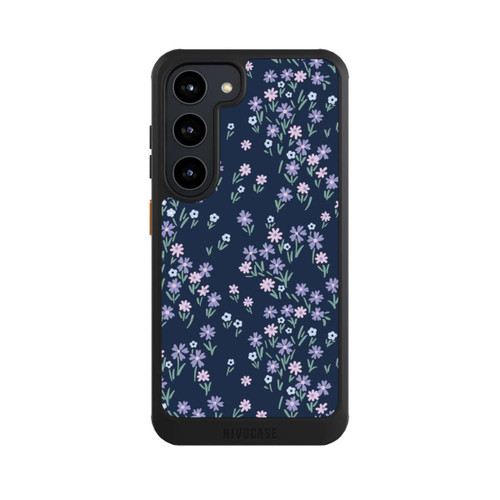 Samsung Galaxy S23 NIVOcore Thème Floral Bleu Foncé