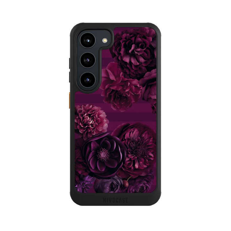 Galaxy S23 NIVOcore Majestic Baroque Blossom Dream Burgundy Pink with AI