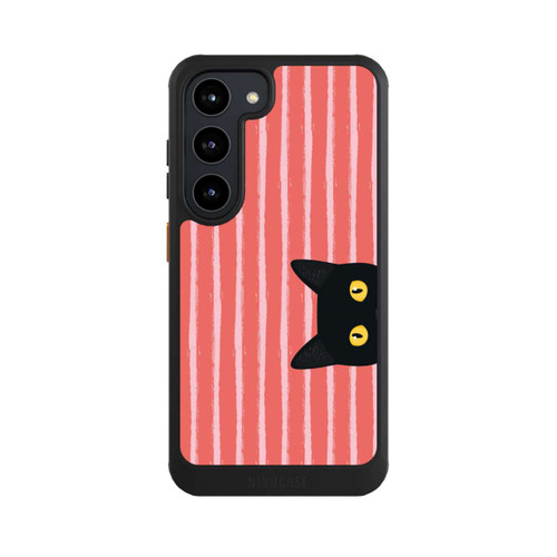 Samsung Galaxy S23 NIVOcore Schwarze Katze Gestreift Orange