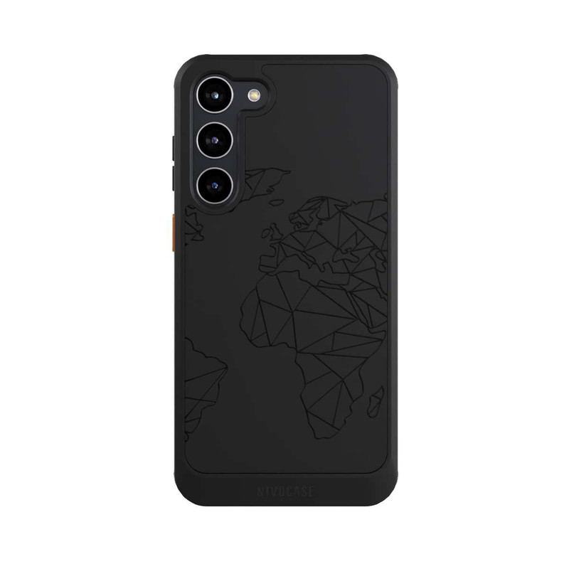 Galaxy S23 + NIVOcore Polygon Map Black transparent