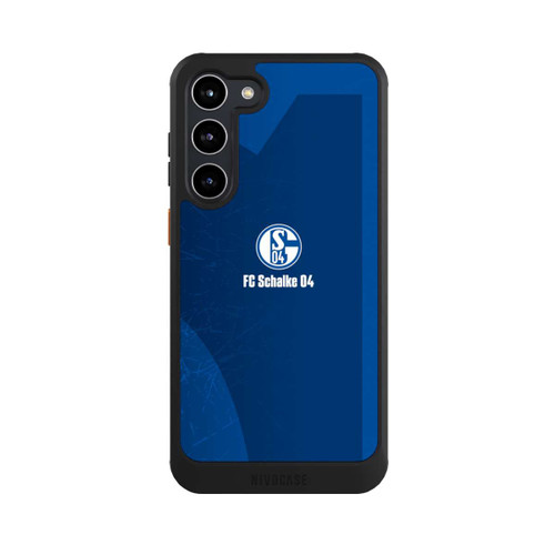 Samsung Galaxy S23+ NIVOcore Schalke 04 Blauer Hintergrund Mit Logo