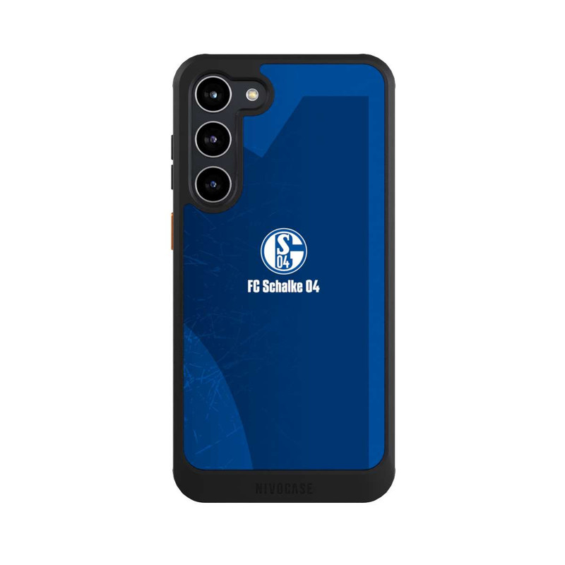 Galaxy S23 + NIVOcore Schalke 04 Blauer Hintergrund Mit Logo