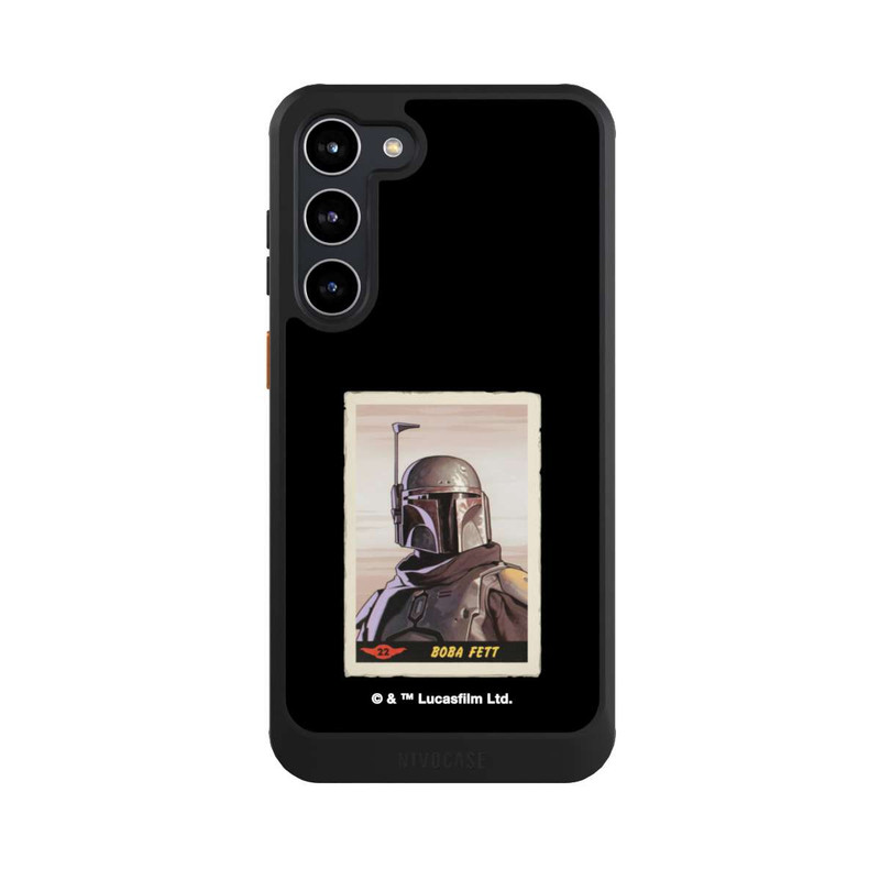 Galaxy S23 + NIVOcore Boba Fett Badges Schwarzer Hintergrund