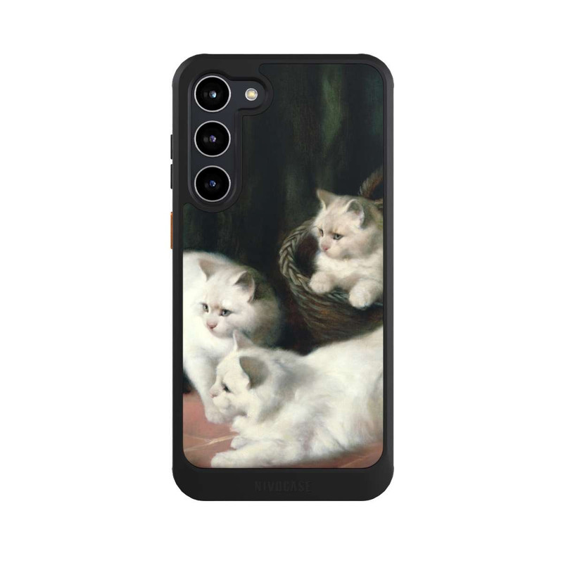 Galaxy S23 + NIVOcore Three White Angora Kittens
