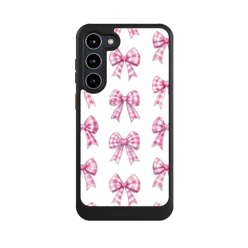 Galaxy S23 + NIVOcore Pink Gingham Hearts and Bows