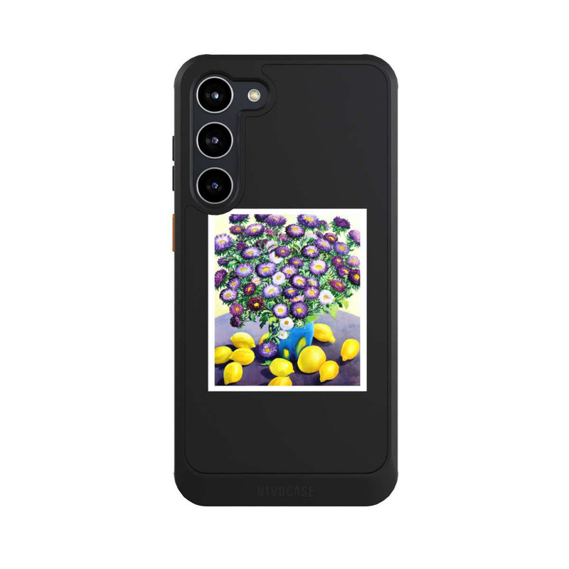Galaxy S23 + NIVOcore Purple Asters and Lemons by Christopher Ryland
