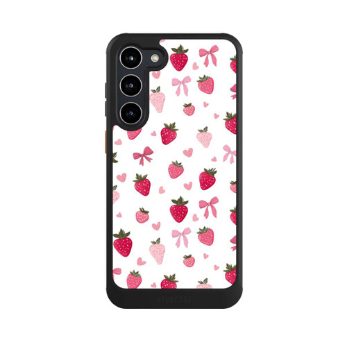 Samsung Galaxy S23+ NIVOcore Erdbeer Herz Schleifen Muster Pink