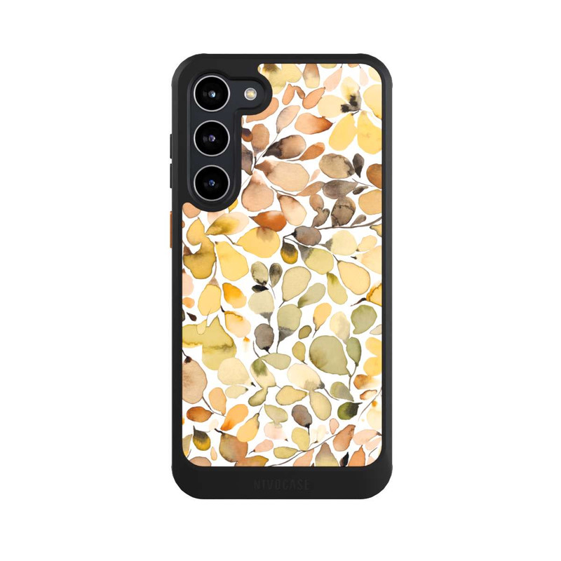 Galaxy S23 + NIVOcore Eukalyptus Aquarellblätter Braun Herbst