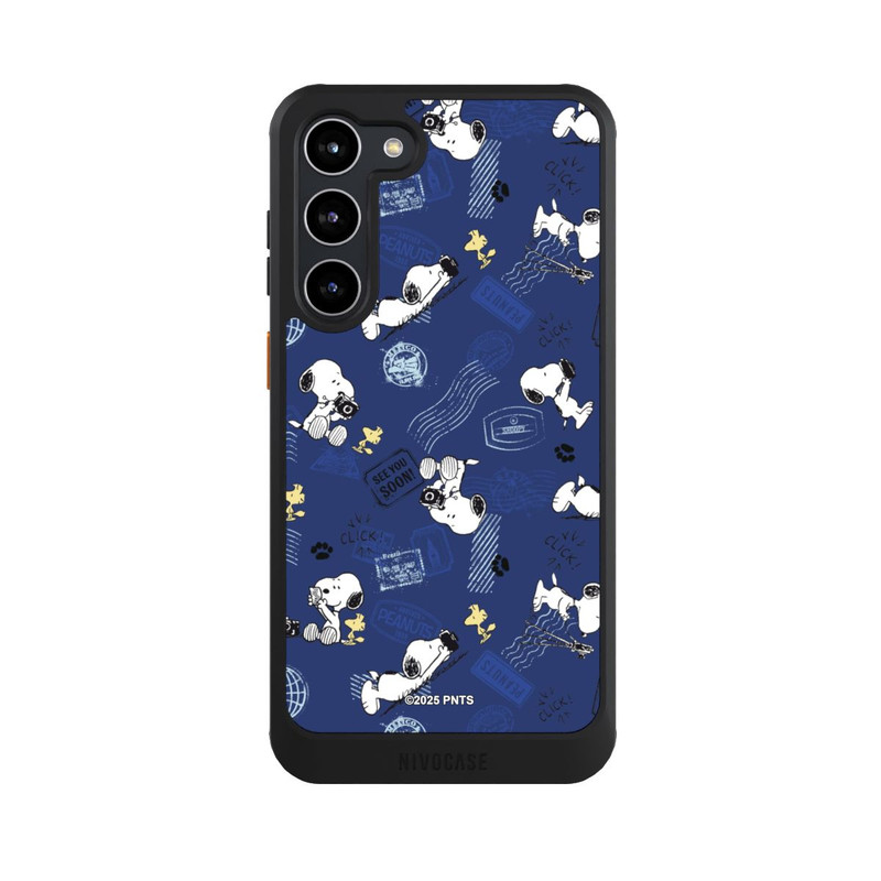 Galaxy S23 + NIVOcore Peanuts Travel Stamps Pattern Blue
