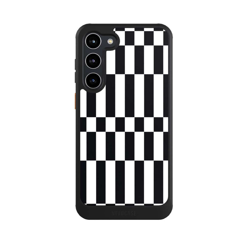 Galaxy S23 + NIVOcore Checked Abstract Bold Black and White Color Block