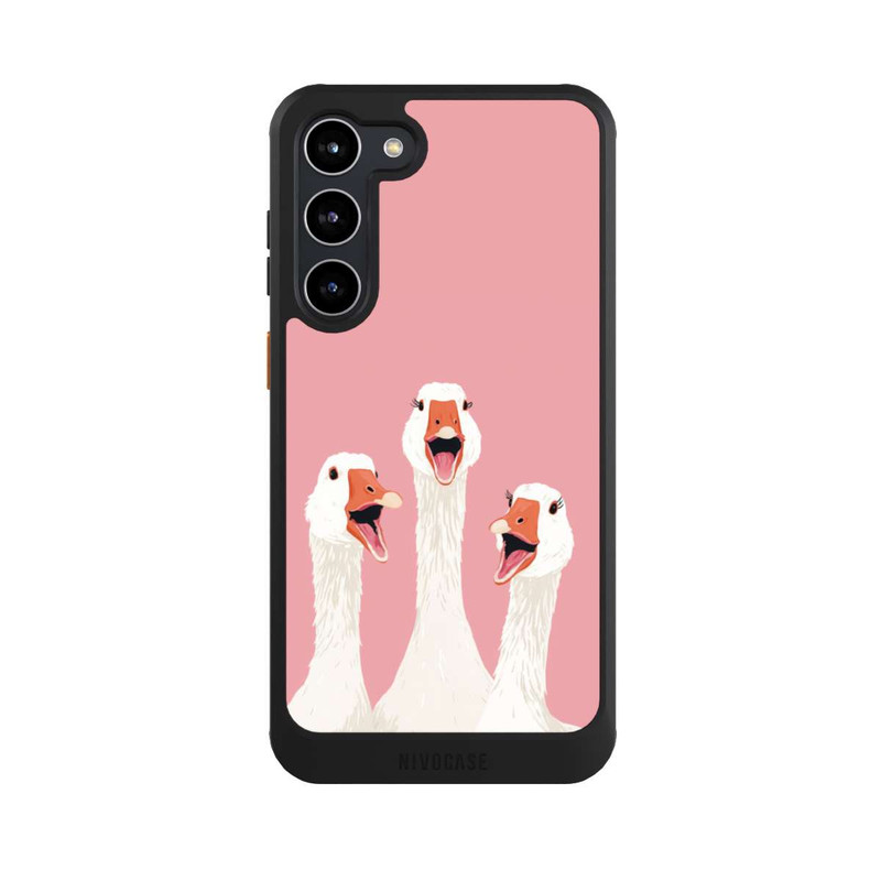 Galaxy S23 + NIVOcore Three Geese Pink with AI