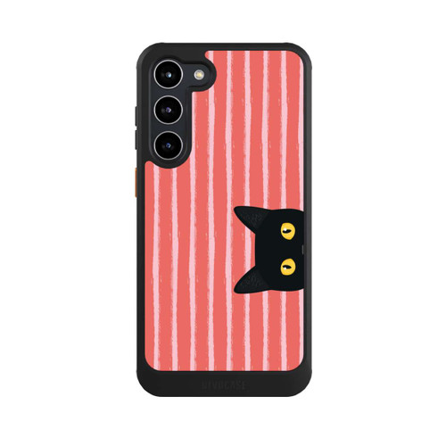 Samsung Galaxy S23+ NIVOcore Schwarze Katze Gestreift Orange