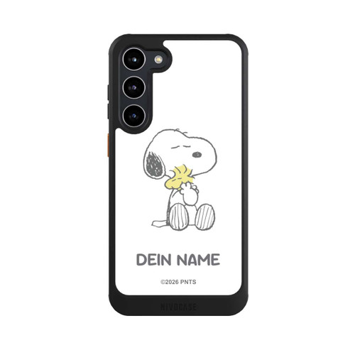 Samsung Galaxy S23+ NIVOcore Snoopy And Woodstock Cuddling Personalisierbar