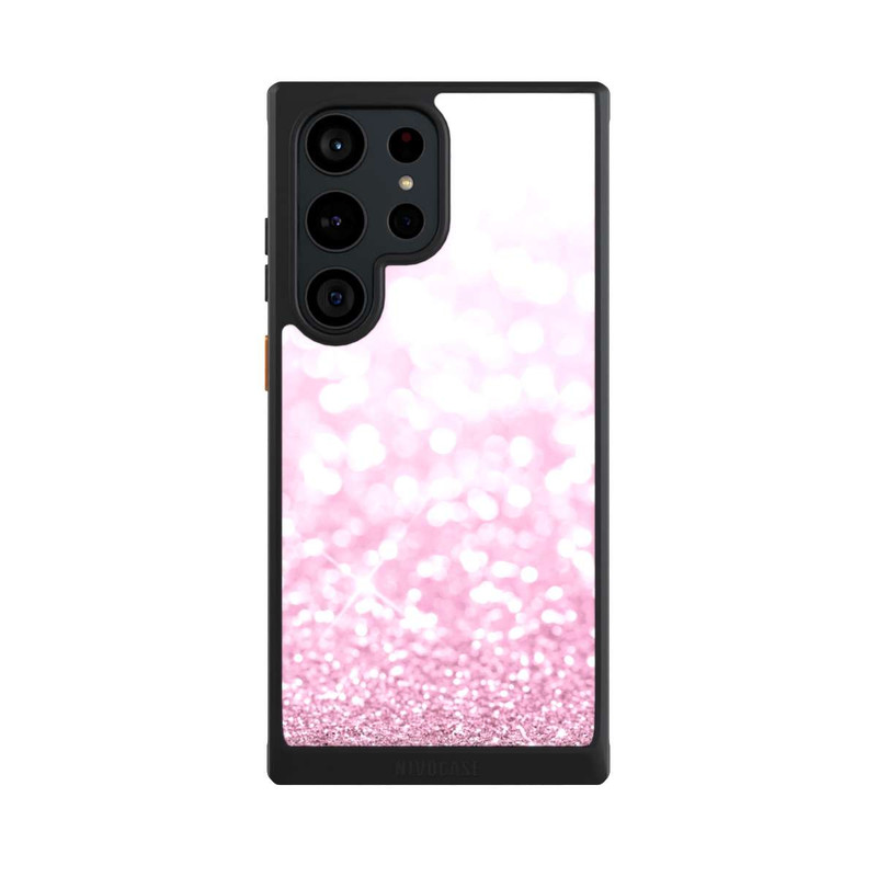 Galaxy S23 Ultra NIVOcore Pluie de paillettes roses look