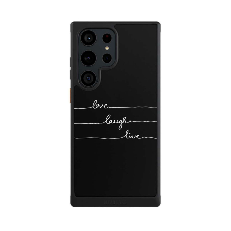 Galaxy S23 Ultra NIVOcore Love Laugh Live blanc/noir