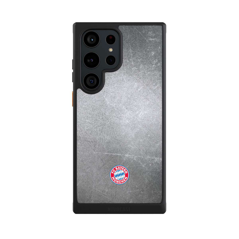 Galaxy S23 Ultra NIVOcore Klassisches FCB Logo Klein - Bunt auf Metalllook