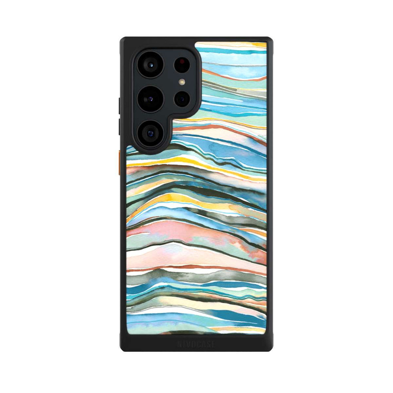 Galaxy S23 Ultra NIVOcore Achatschichten Aquarellblau