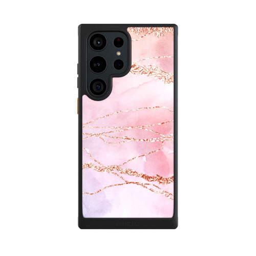Samsung Galaxy S23 Ultra NIVOcore Marmor Girly Rose Look Pailleté