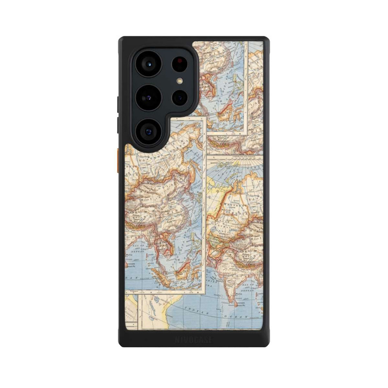 Galaxy S23 Ultra NIVOcore Carte du monde vintage
