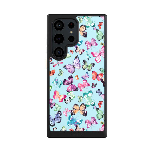 Samsung Galaxy S23 Ultra NIVOcore Papillons Rose Orange Bleu