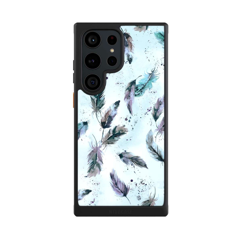 Galaxy S23 Ultra NIVOcore Magische Federn Sanftes Blau