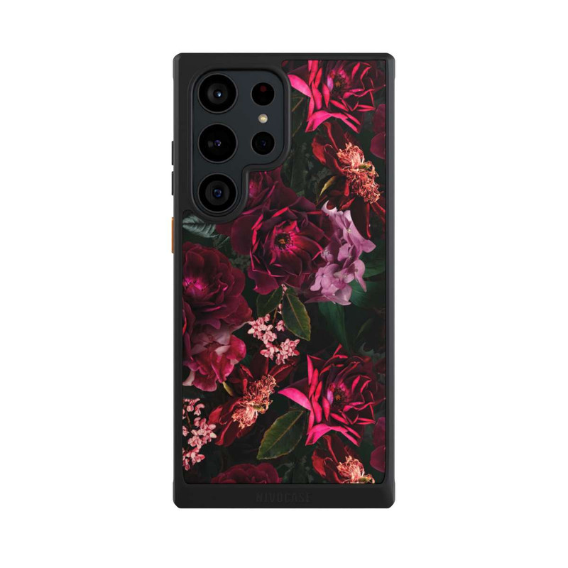 Galaxy S23 Ultra NIVOcore Dunkelrote und rosa Blüten