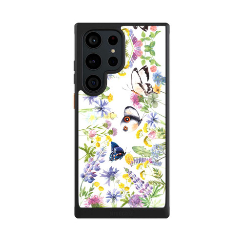 Samsung Galaxy S23 Ultra NIVOcore Bunte Frühlingsblumen und Schmetterlinge