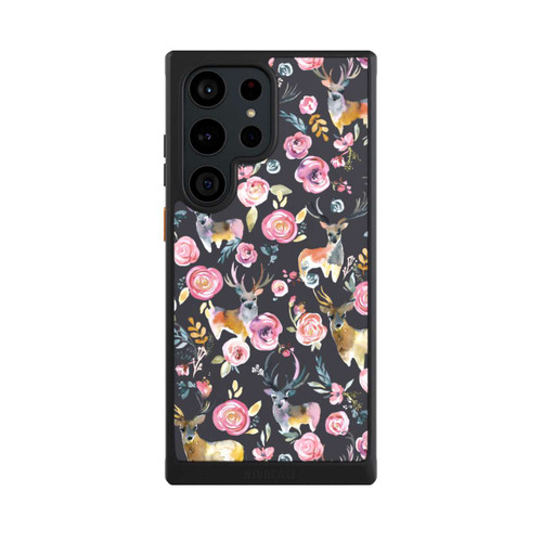 Samsung Galaxy S23 Ultra NIVOcore Cerfs et fleurs Anthracite