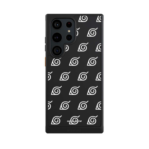 Samsung Galaxy S23 Ultra NIVOcore Konoha Pattern Blanc sur Fond Transparent
