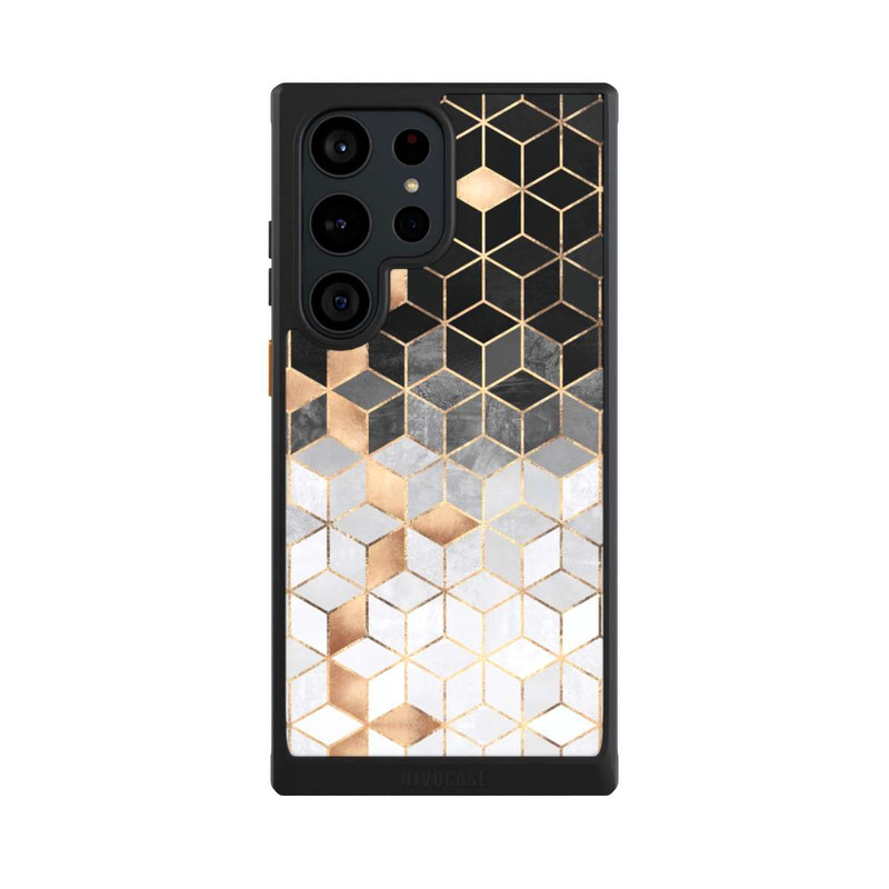 Galaxy S23 Ultra NIVOcore Cubes Sombres & Dorés