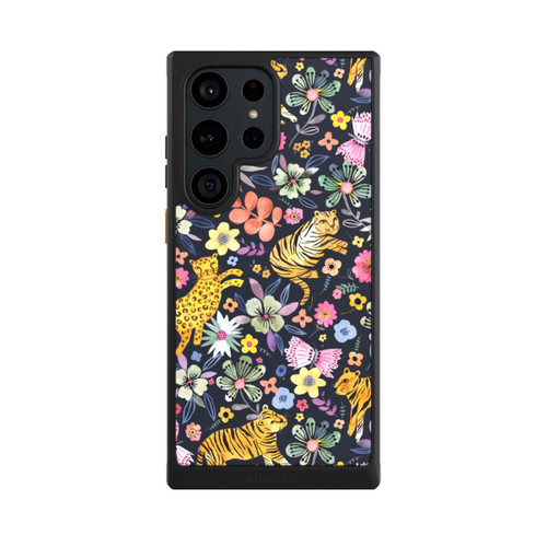 Samsung Galaxy S23 Ultra NIVOcore Frühlingsblumen mit Tiger schwarz