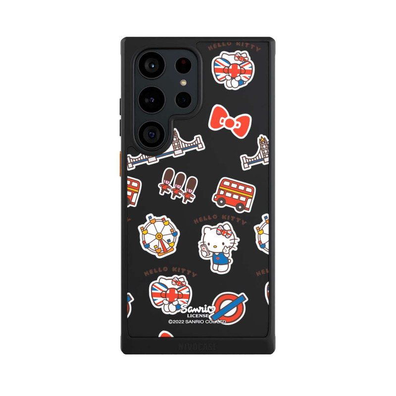 Galaxy S23 Ultra NIVOcore Hello Kitty Badges de Londres transparents