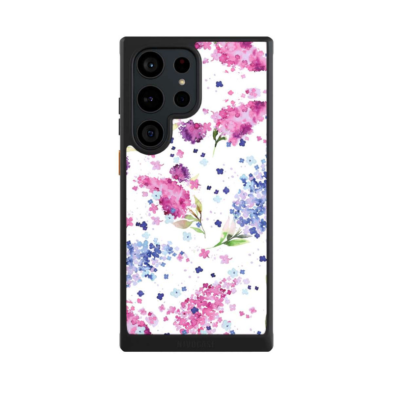 Galaxy S23 Ultra NIVOcore Hortensias Floraux Lilas Rose
