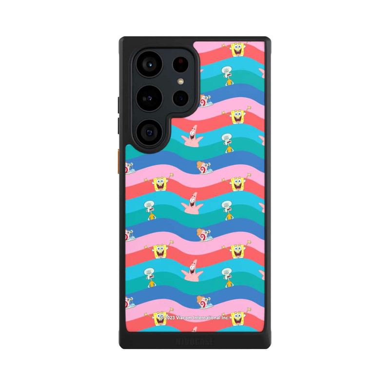 Galaxy S23 Ultra NIVOcore Spongebob Freunde Bunte Wellen