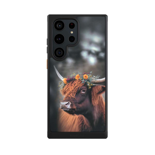 Samsung Galaxy S23 Ultra NIVOcore Highland Cow With Flowers with AI