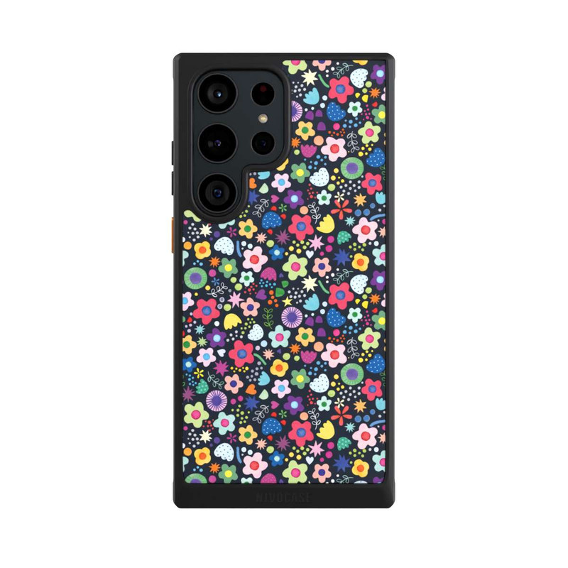 Galaxy S23 Ultra NIVOcore Psychedelic Flowers Multi Black