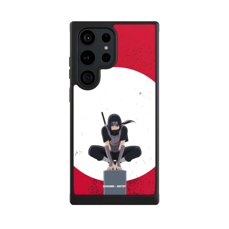 Galaxy S23 Ultra NIVOcore Itachi Uchiha Symbol Roter Hintergrund