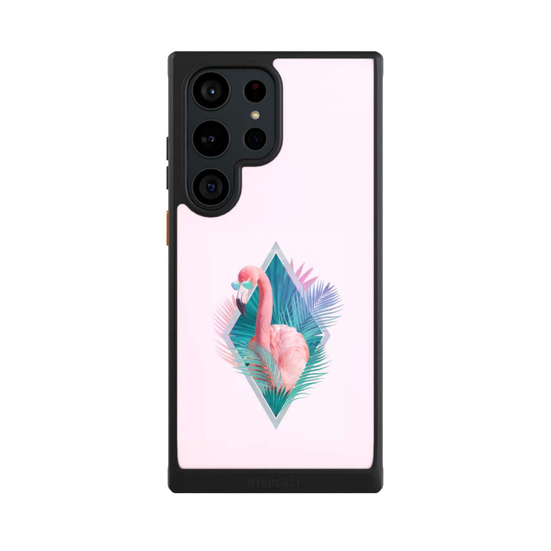 Galaxy S23 Ultra NIVOcore Tropical Leaves Flamingo