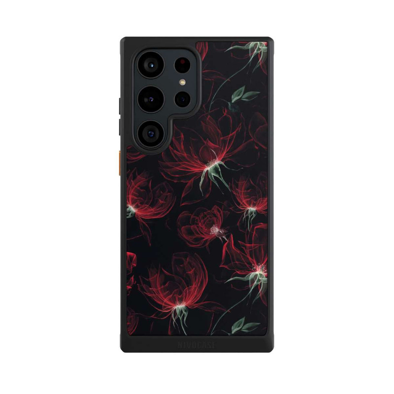 Galaxy S23 Ultra NIVOcore Tapete mit roten Blumen